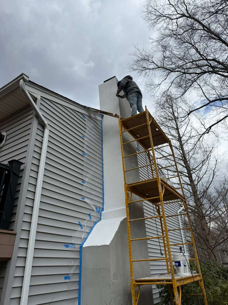 Chimney restoration in progress