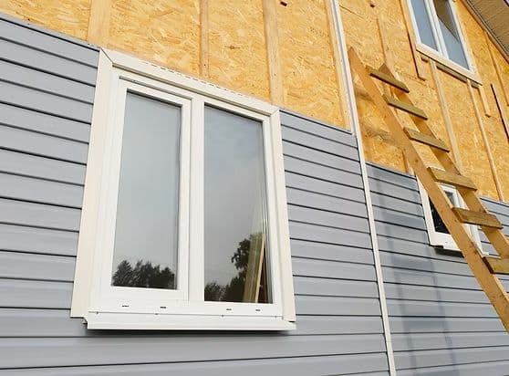 New exterior siding installation